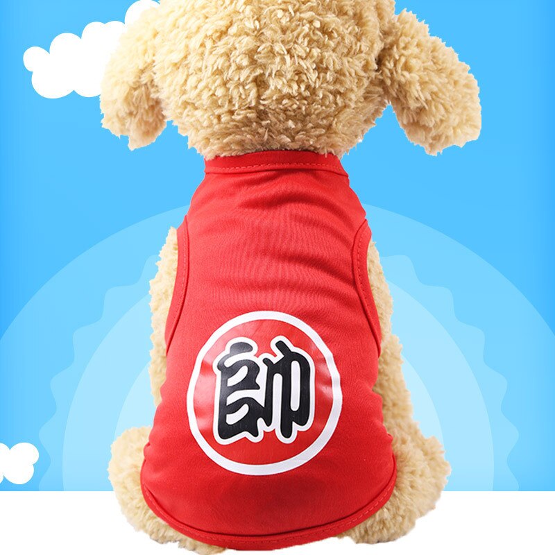 Cute Pet Clothes Cartoon Pet Clothing Summer Shirt Casual Vests